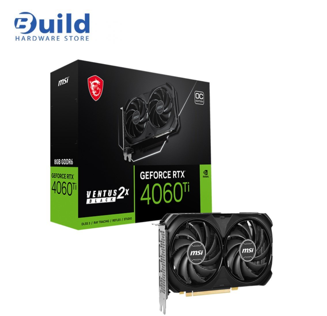 400 MSI GeForce RTX 4060 Ti VENTUS 2X BLACK 8G OC – 8GB GDDR6 - Image 1