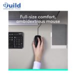 Logitech MK120 combo features a spill-resistant keyboard with 10-key number pad, optical mouse with 3 buttons, wired USB connection, and sustainability with recycled materials, compatible with Windows 10 and 11, 2YEAR.