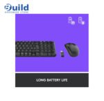 Logitech MK220 combo features a 10-meter wireless range, spill-resistant keyboard with 5 million keystrokes, optical mouse with 3 buttons, and sustainability with recycled plastics, compatible with Windows 10/11 and Chrome OS, 2YEAR