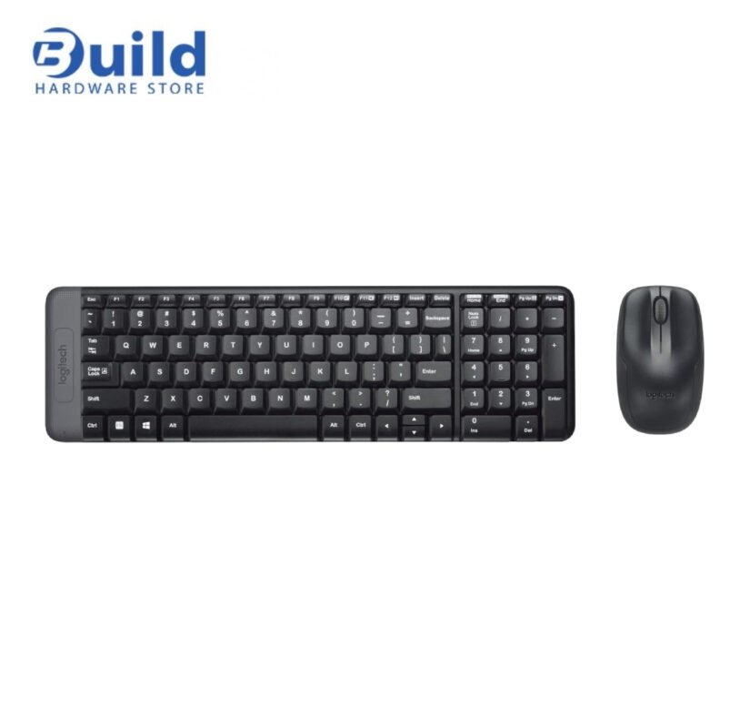Logitech MK220 combo features a 10-meter wireless range, spill-resistant keyboard with 5 million keystrokes, optical mouse with 3 buttons, and sustainability with recycled plastics, compatible with Windows 10/11 and Chrome OS, 2YEAR